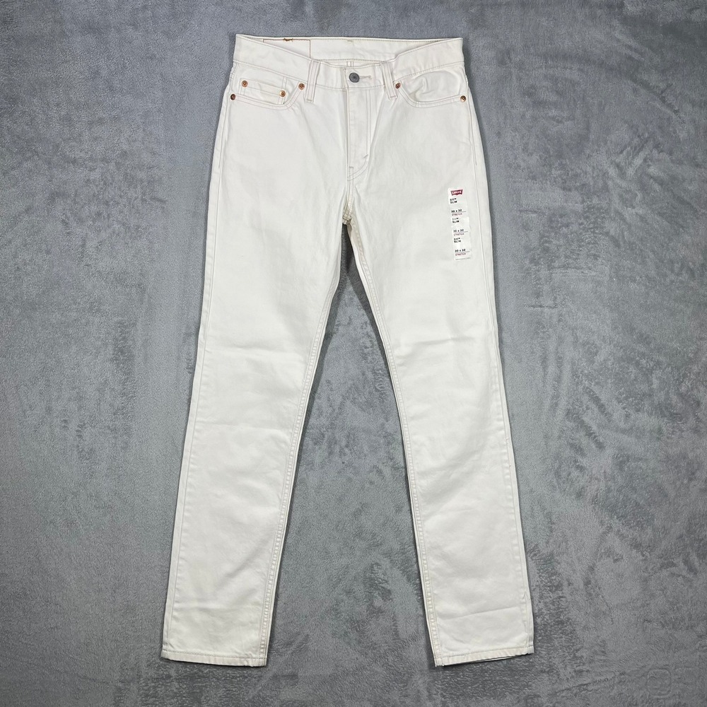Levi's 511 Slim Jeans Mens 30x32(29x31) Off White Stretch Denim Pants